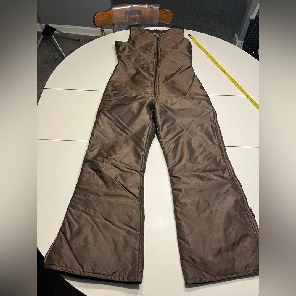 Vintage Brown Arcticwear Arctic Cat Snowmobile Overalls Bibs Men’s Size medium